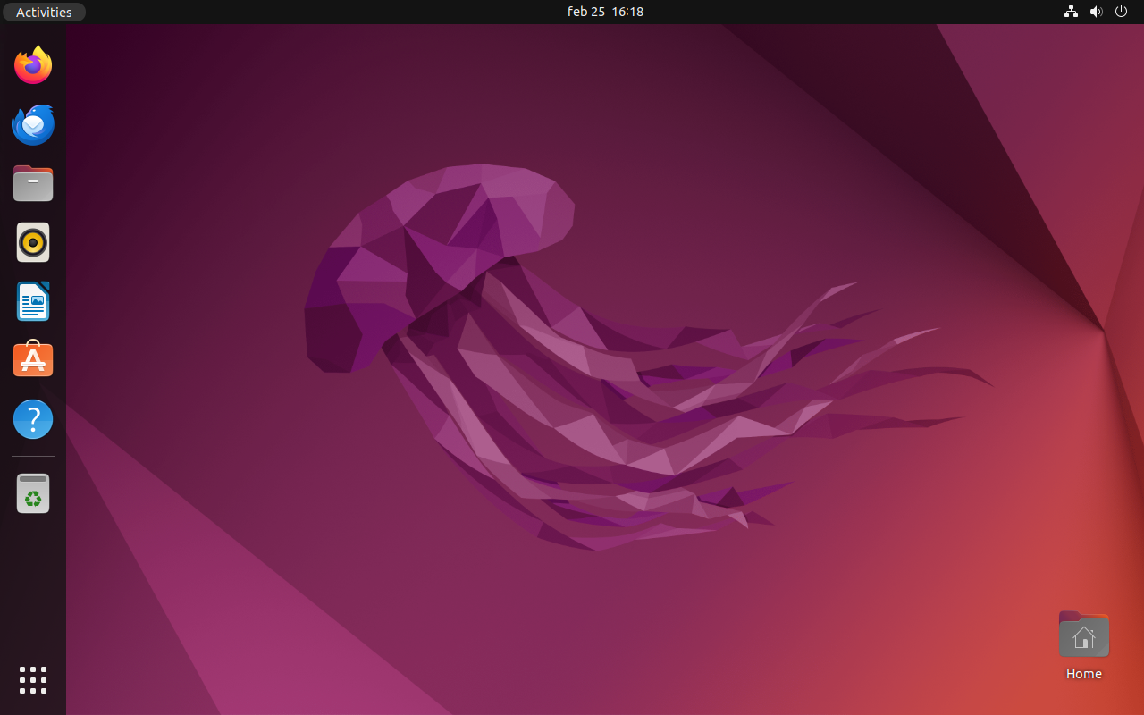 Pracovná plocha OS Linux Ubuntu